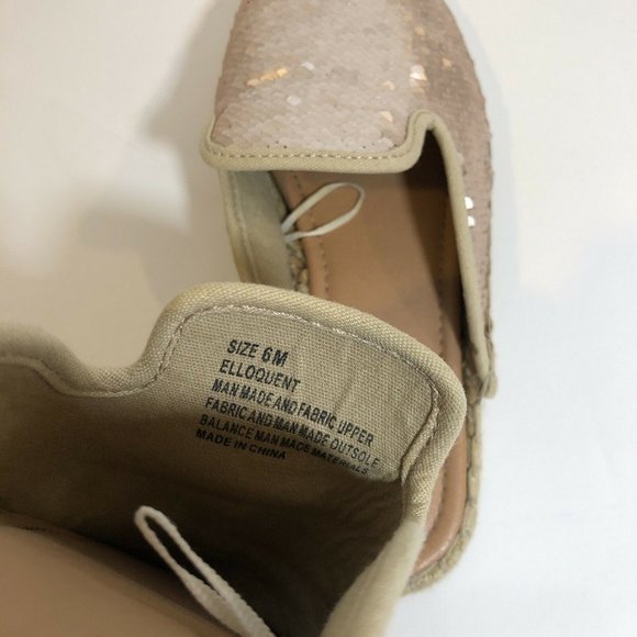 C Wonder Size 6 Flats Slides Espadrille Rose Gold Silver Sequin Elloquent - Picture 8 of 9